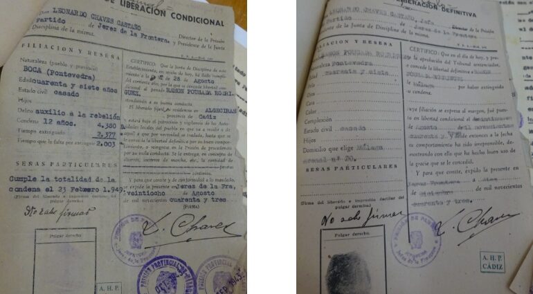 Certificados de libertad condicional y libertad definitiva, 1943 (AHPC).